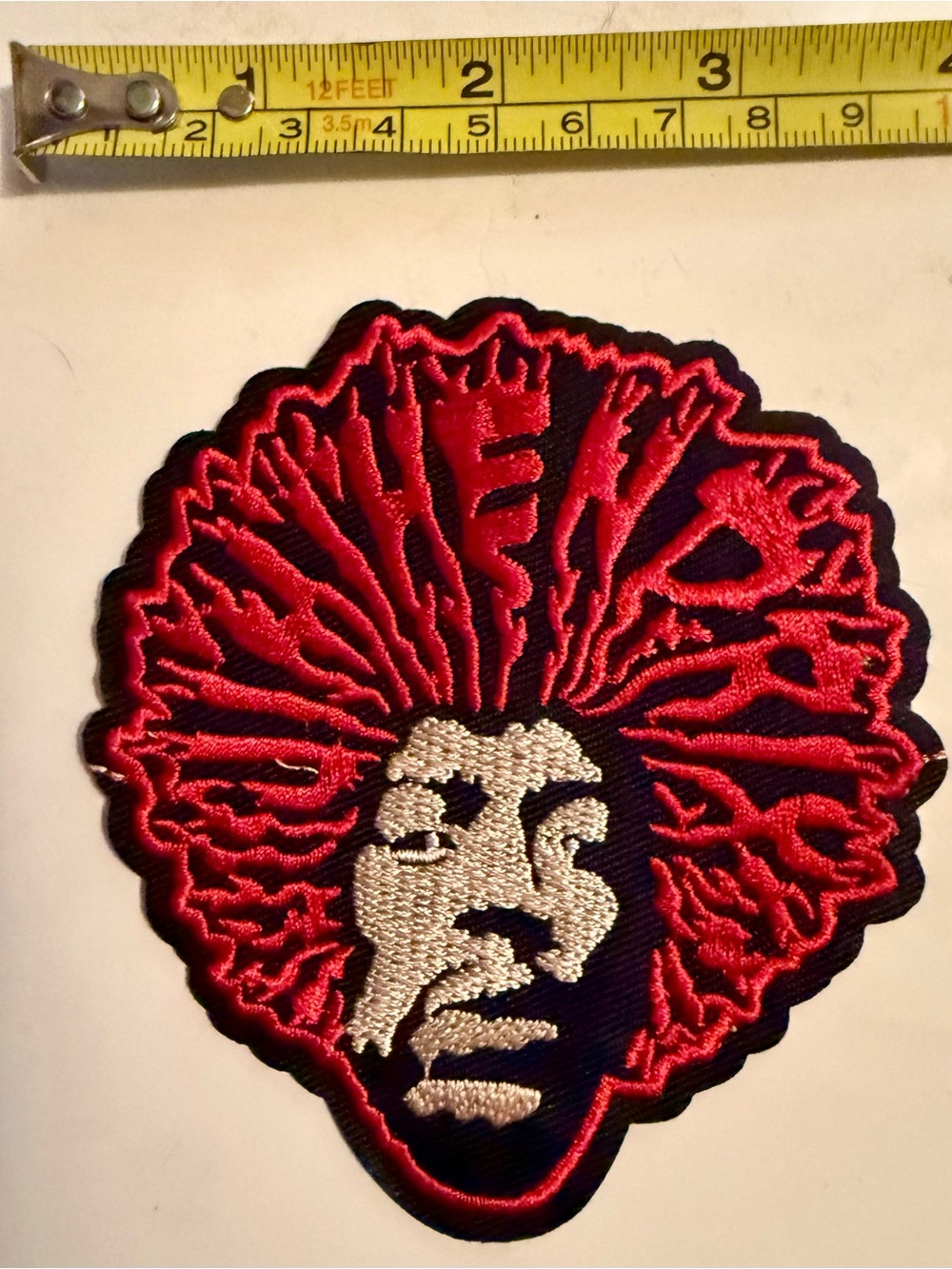 Red and Black JIMI HENDRIX Embroidered Afro Face Patch - Unbranded